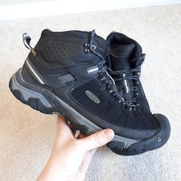 KEEN / 10 / Men's Targhee II 2 Mid Waterproof Leather Hiking Boots - Black Grey - Picture 1 of 9